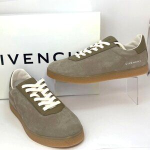 Givenchy Town Low Grained Leather Sneakers Men Low Top Shoes Khaki Size 40 US7
